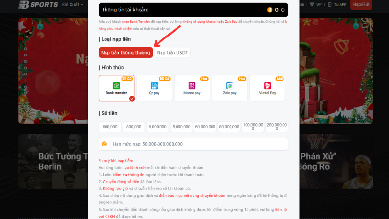 nạp tiền Bsport